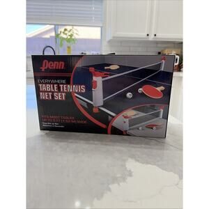Penn Everywhere Table Tennis Net & Post Set w/2 Ping Pong Paddles & 1 Ball
